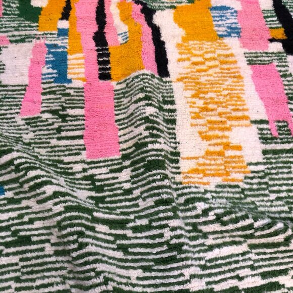 Vibrant Azilal Artisanal Rug - Moroccan Wool carpet - 10.2 ft x 6.6 ft - Picture 3 of 6